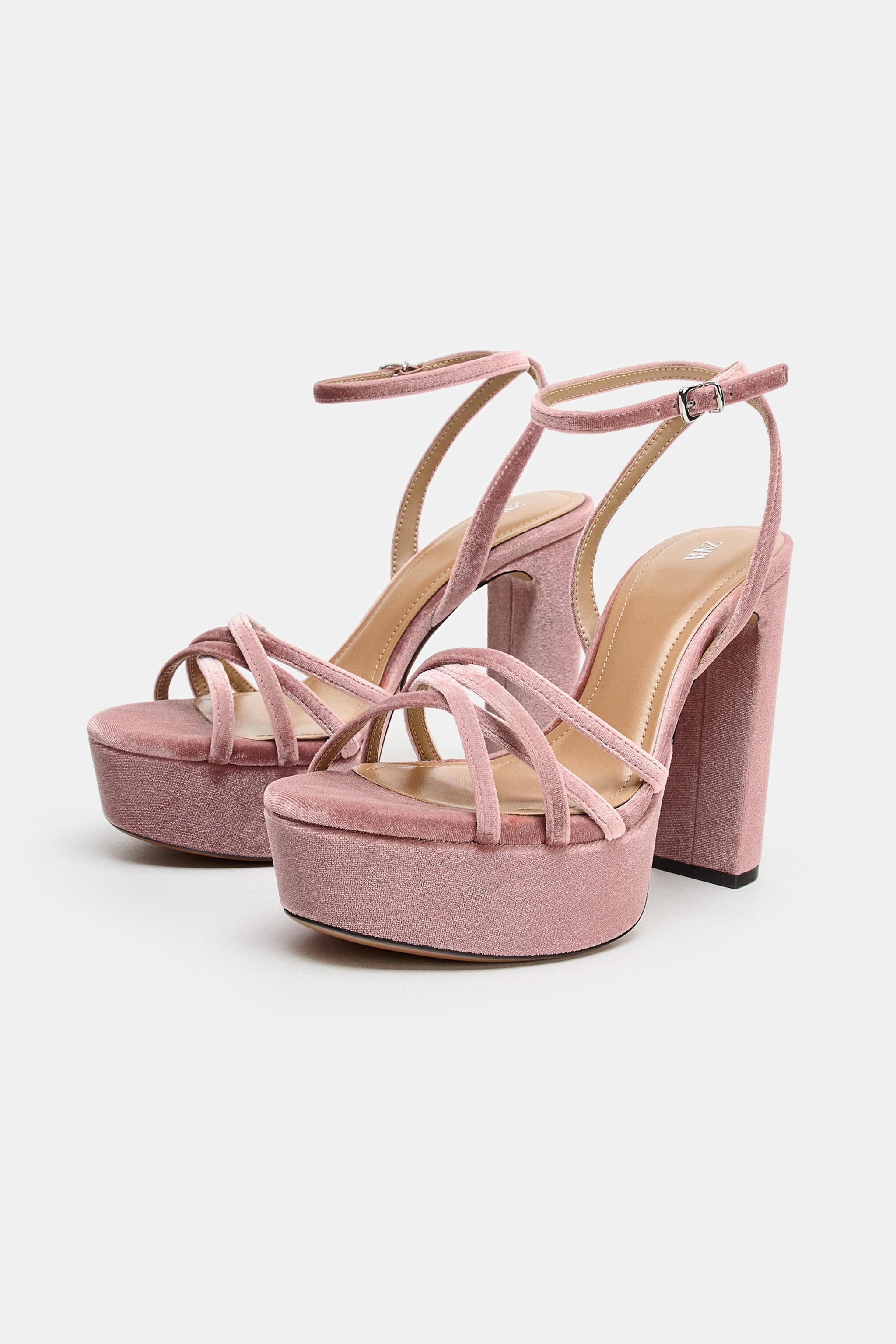 SANDALES À PLATEFORME EFFET VELOURS